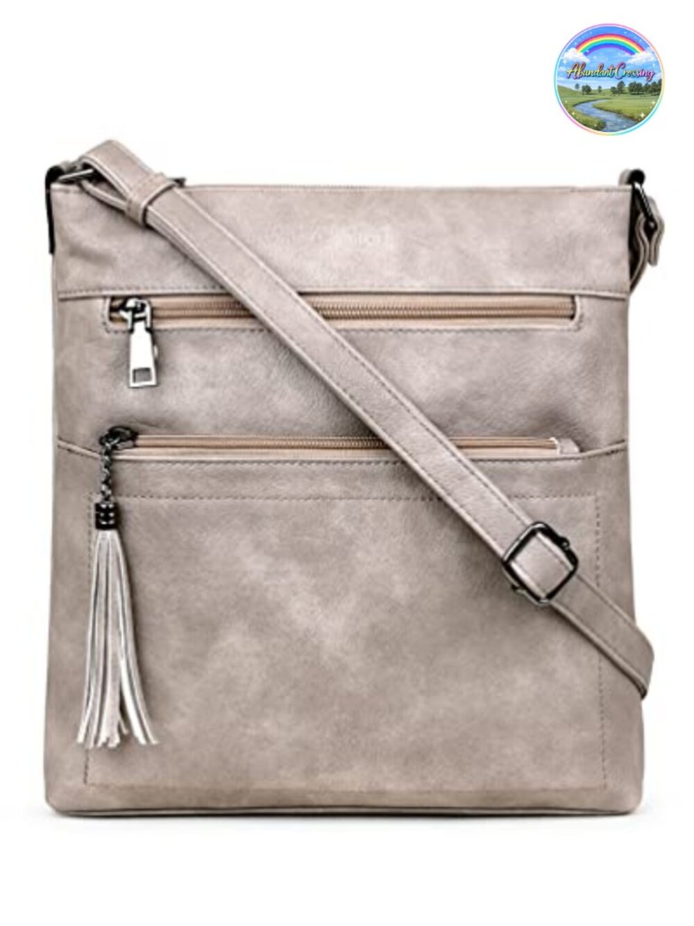 Vegan PU Leather Crossbody Bag Multi Pocket Adjustable Strap Women